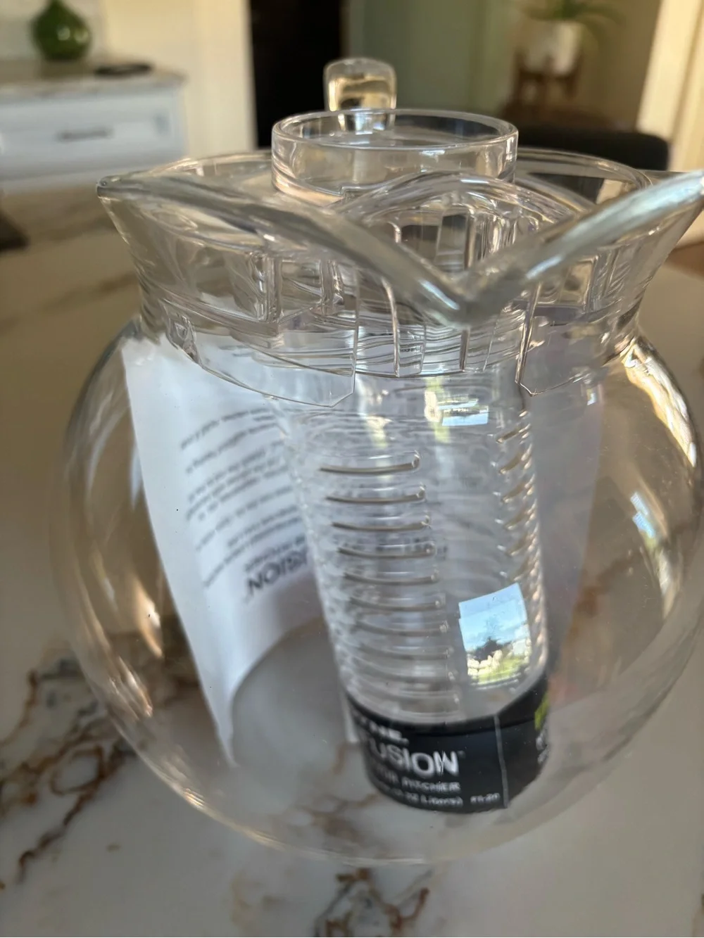 Clear Glass Lemon-Lime Pitcher with Citrus Print